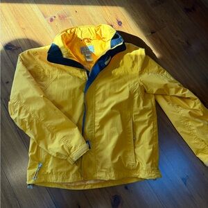L.L. Bean Men's Yellow Jacket with Navy Fleece trim L